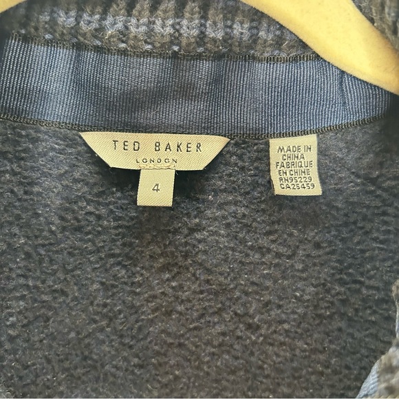 Ted Baker blue button and zipper up cardigan fleece lined - Picture 4 of 8